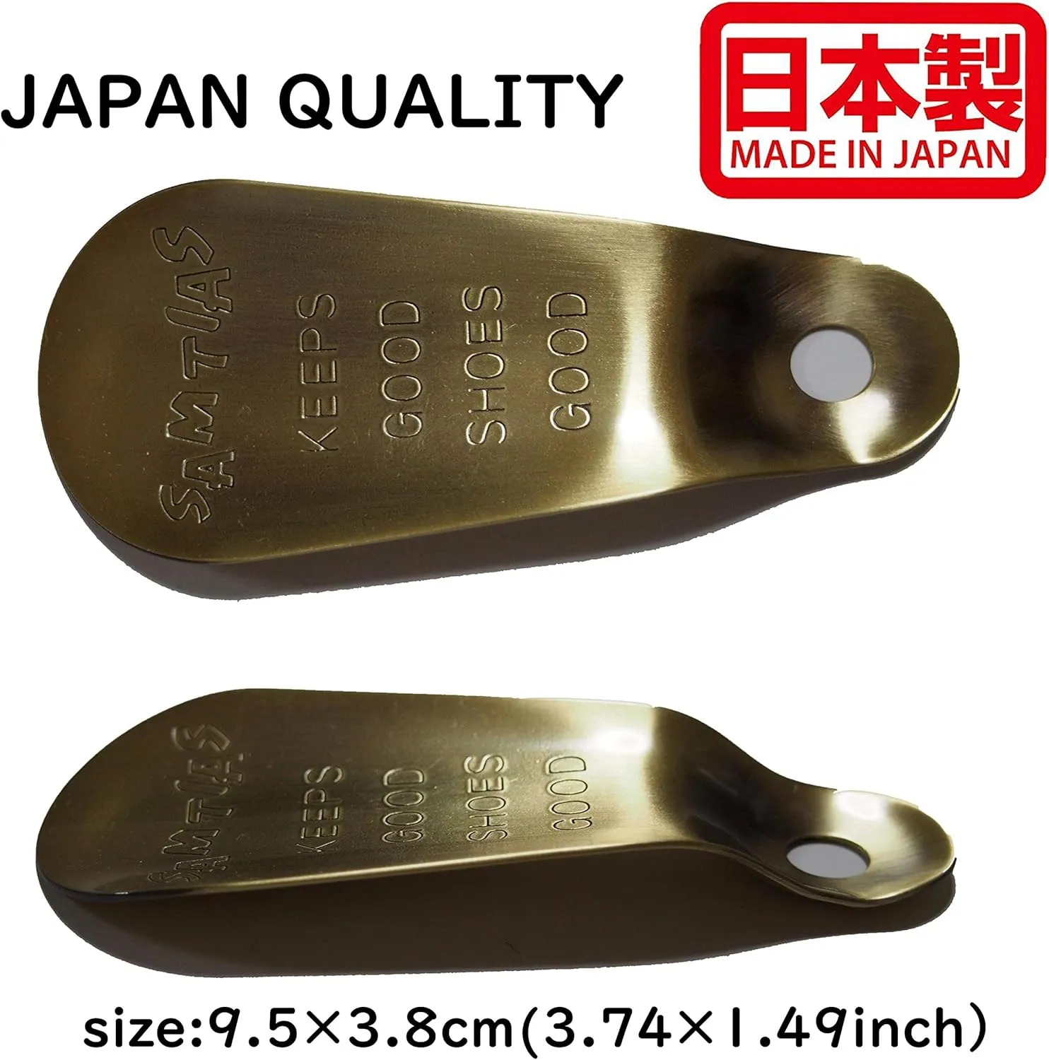 ノーブランド品 Donok Portable Shoehorn Brass Metal Hand Shoe Horn