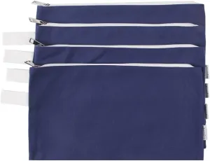 100% Cotton 16oz Heavy Duty Multi-purpose Canvas Zipper Tool Bag Organize Storage Pouch 4-pack
