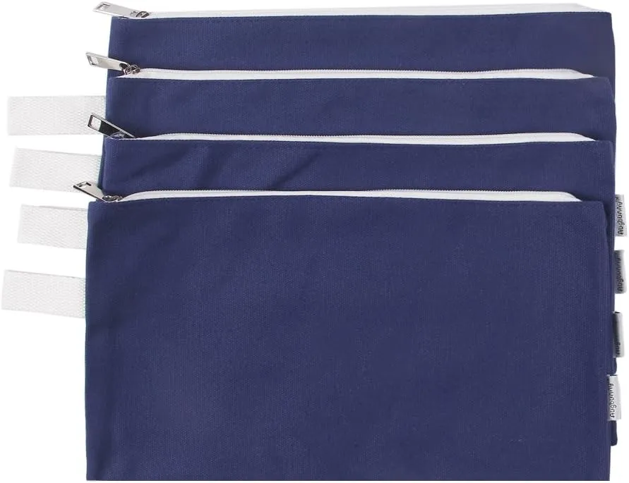 100% Cotton 16oz Heavy Duty Multi-purpose Canvas Zipper Tool Bag Organize Storage Pouch 4-pack