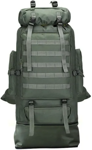 100L Camping Hiking Backpack, Large Military Tactical Backpack Waterproof Travel Daypack Survival Rucksack Bushcraft Backpack Lightweight Outdoor Camping Bag, Army Green
