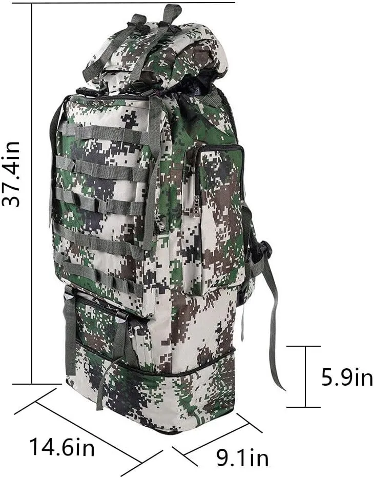 100L Camping Hiking Backpack, Large Military Tactical Backpack Waterproof Travel Daypack Survival Rucksack Bushcraft Backpack Lightweight Outdoor Camping Bag, Army Green