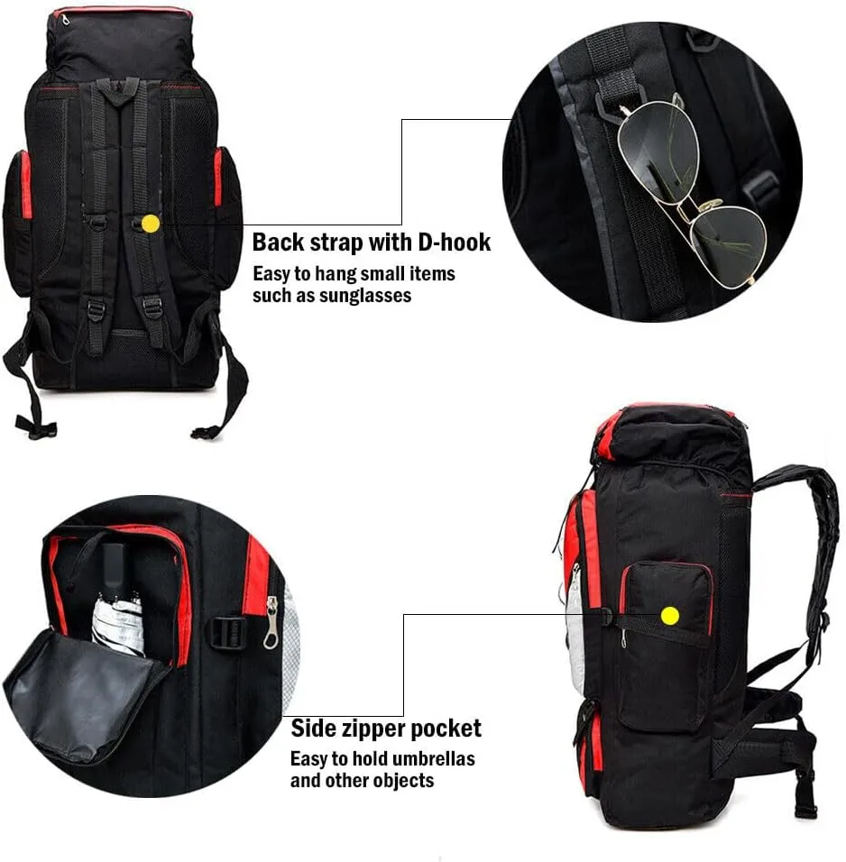 100L Large Military Tactical Backpack, Waterproof Travel Daypack, Survival Rucksack, Bushcraft Backpack, Lightweight Outdoor Camping Bag, Blue