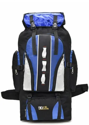 100L Large Military Tactical Backpack, Waterproof Travel Daypack, Survival Rucksack, Bushcraft Backpack, Lightweight Outdoor Camping Bag, Blue