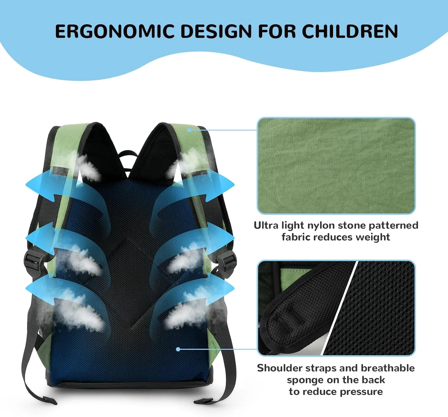 10L Small Size Casual Backpack for Kids Girls Boys Ages 3-9, Mini Waterproof Outdoor Sport Travel Hiking Camping Daypack (Army Green)
