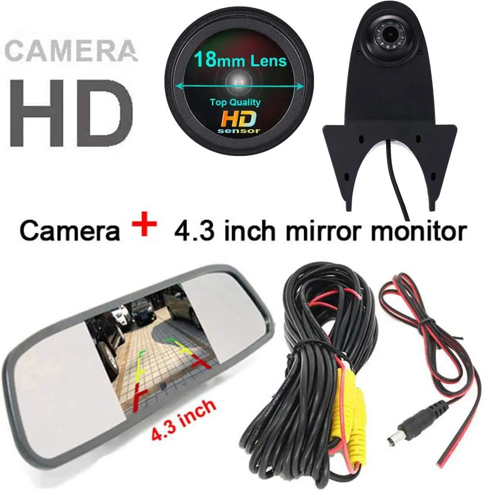 1280x720 Pixels 3rd Brake Light Reverse Camera Parking for sprinter vito viano Citroen Dacia Fiat Ford Hyundai Isuzu Iveco Mitsubishi Nissan Peugeot Seat skoda Toyota VW crafter T5 4.3"Reverse Screen
