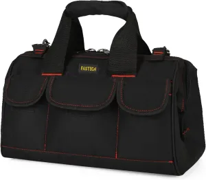 14-inch Heavy Duty Toosl Bag With Wide Mouth for Tool Storage, Carrier and Organizer, Tool Tote Bag For Men, Wide Mouth Tool Bag With Inside Pockets (14 Inch)