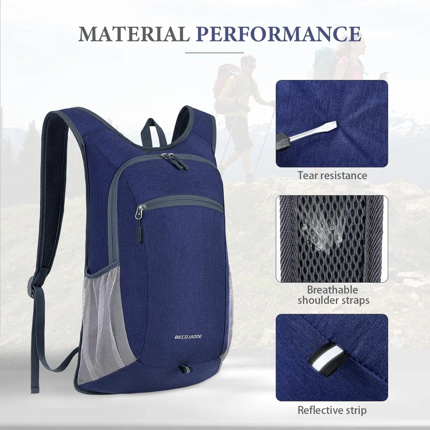 15L Hiking Backpack Small Travel Backpack Lightweight Packable Backpacks Casual Daypack for Women and Men, Blue