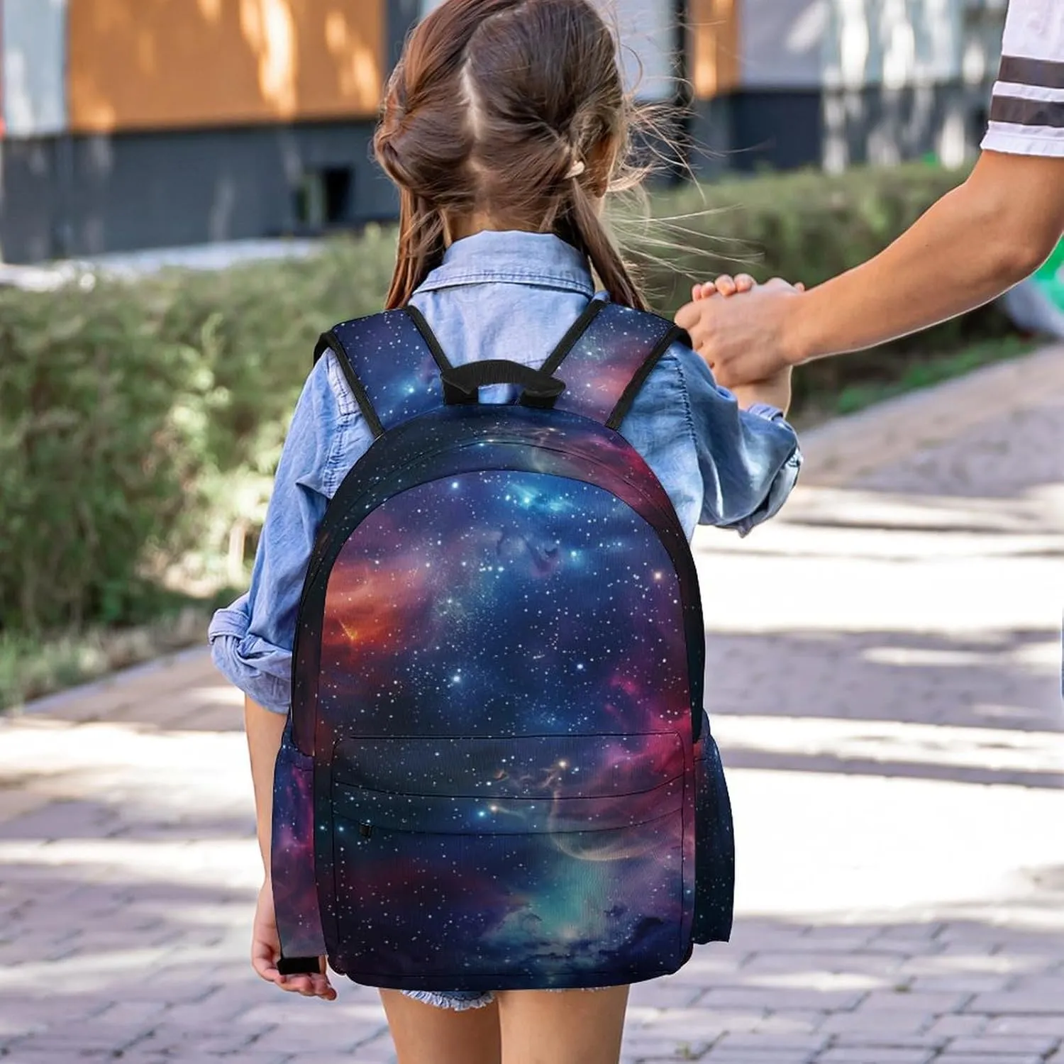 16 Inch Backpack Starry Galaxy Nebula Laptop Backpack School Bookbag Shoulder Bag Casual Daypack