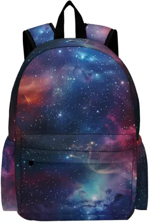 16 Inch Backpack Starry Galaxy Nebula Laptop Backpack School Bookbag Shoulder Bag Casual Daypack