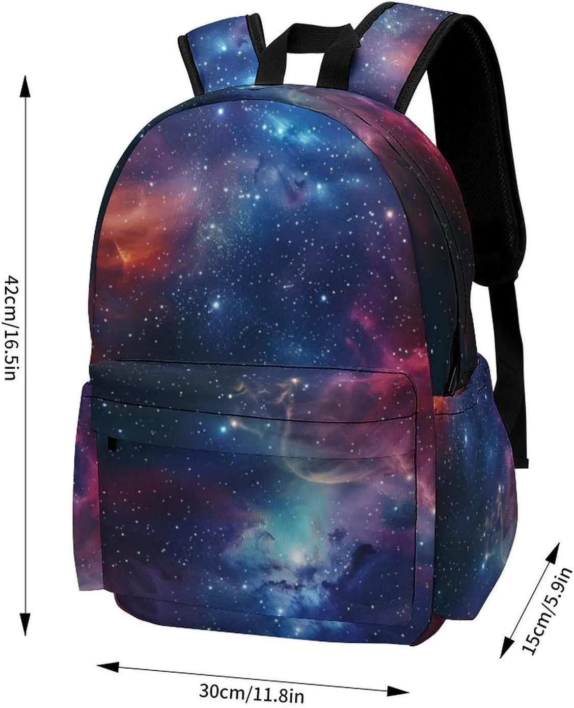 16 Inch Backpack Starry Galaxy Nebula Laptop Backpack School Bookbag Shoulder Bag Casual Daypack