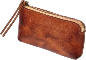 1Pc Leather Change Purse Handmade Pleated Pouch Wallet for Cash Coins Lightweight Coin Organizer Vintage Style for Travel Business Everyday Use Durable and Stylish