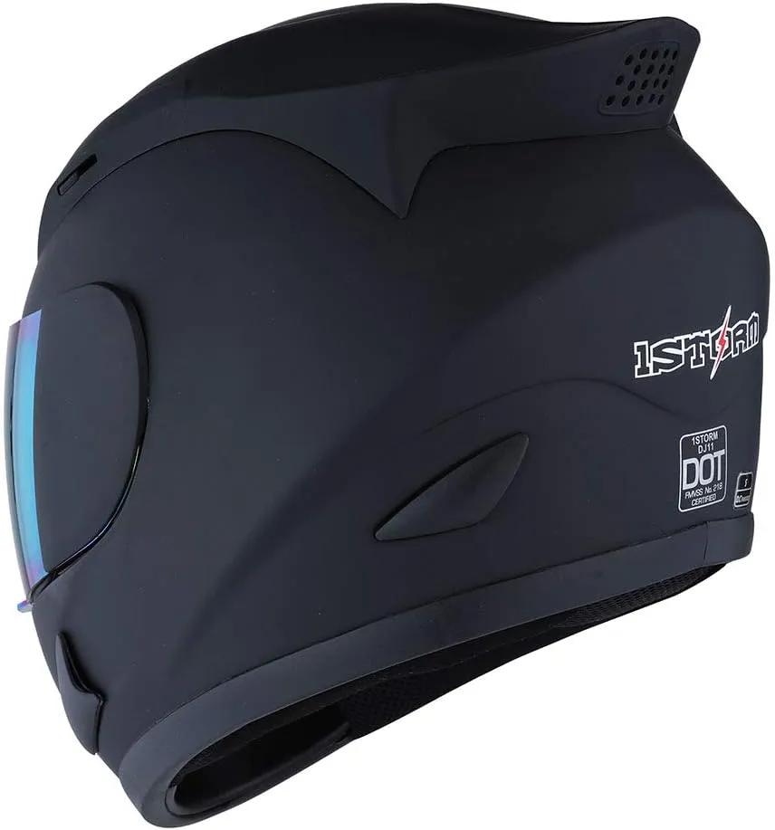 1Storm Motorcycle Bike Full Face Helmet Mechanic Skull: HJDJ11