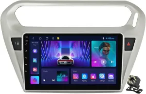 2 DIN Car Stereo Radio Navigation GPS Carplay Auto BT WiFi 4G FM RDS SWC Android 12 for Peugeot 301 for Citroen C-Elysee 2012-2016 9" Multimedia Player with Backup Camera