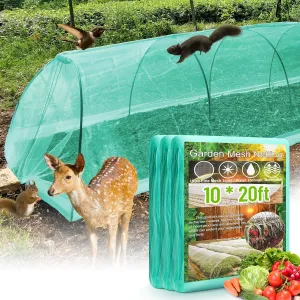 2 Pack Garden Netting 10 x 20 ft Ultra Fine Mesh Garden Netting Green Mesh Plant Cover Raised Beds Barrier Screen Protection for Vegetable Fruits Flowers Crops Greenhouse Rows from Birds Squirrels