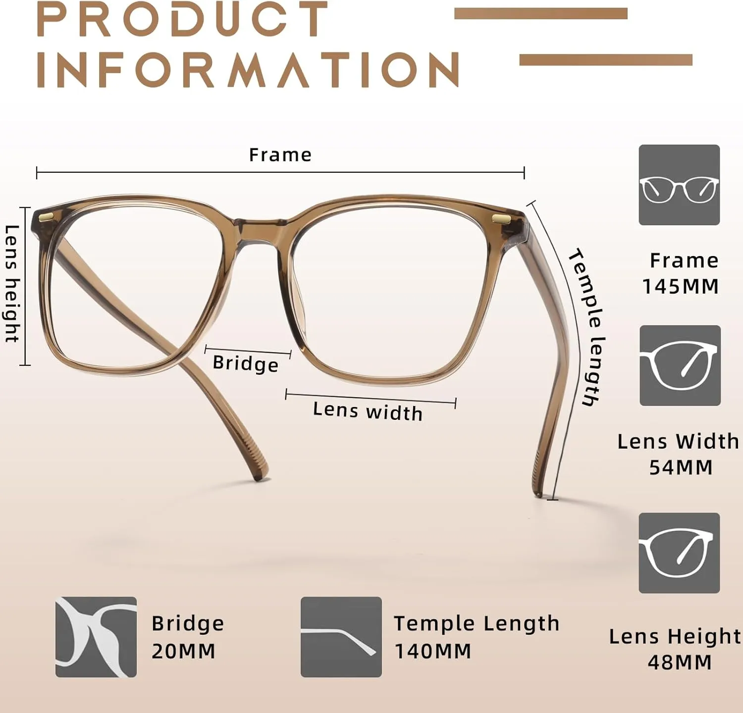 2-Pack Oversized Square Blue Light Blocking Glasses for Women Men, Anti-Fatigue Computer Monitor Gaming Glasses Reduce Eye Strain(Black Brown)