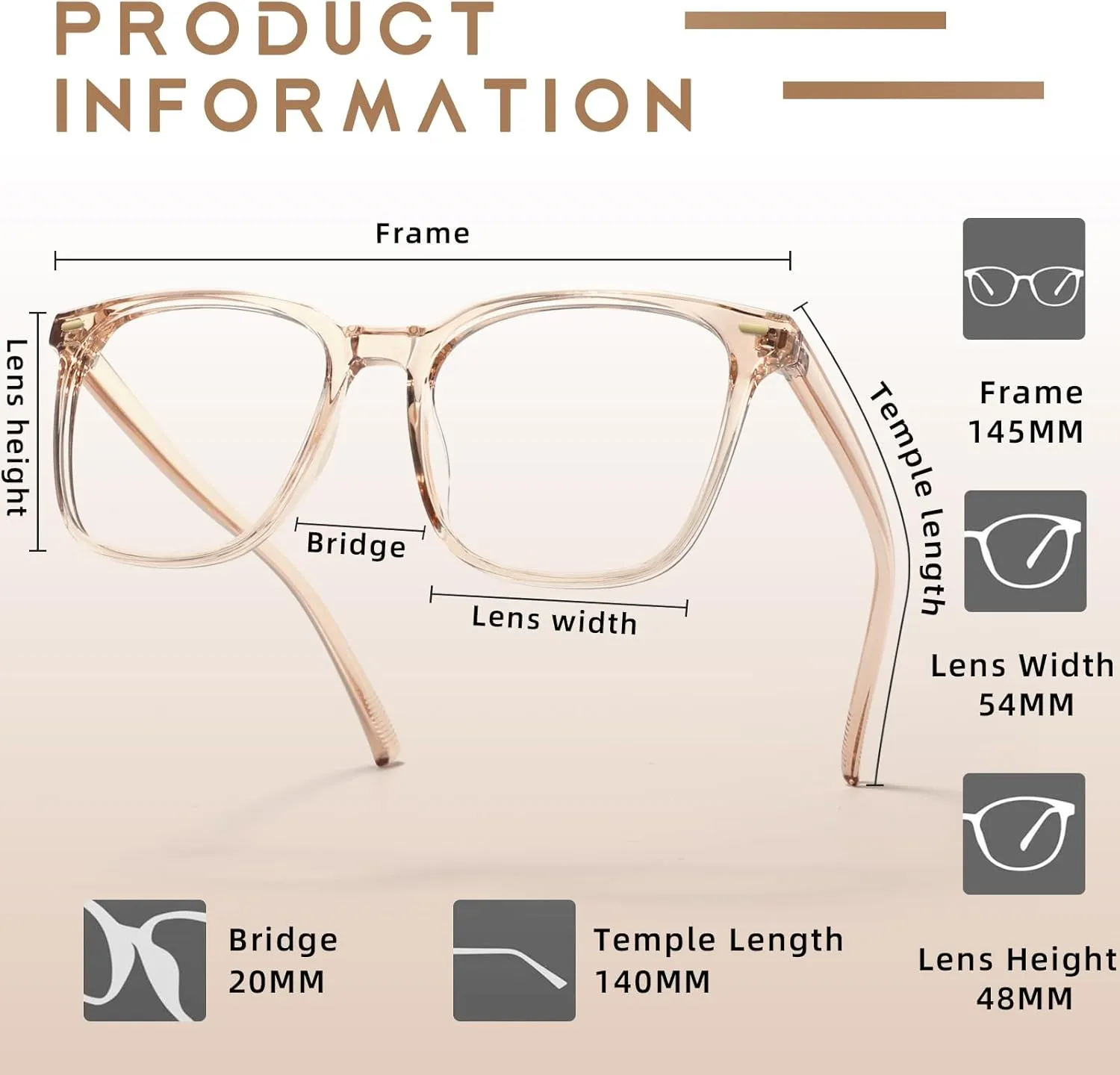 2-Pack Oversized Square Blue Light Blocking Glasses for Women Men, Anti-Fatigue Computer Monitor Gaming Glasses Reduce Eye Strain(Black transparent Brown)
