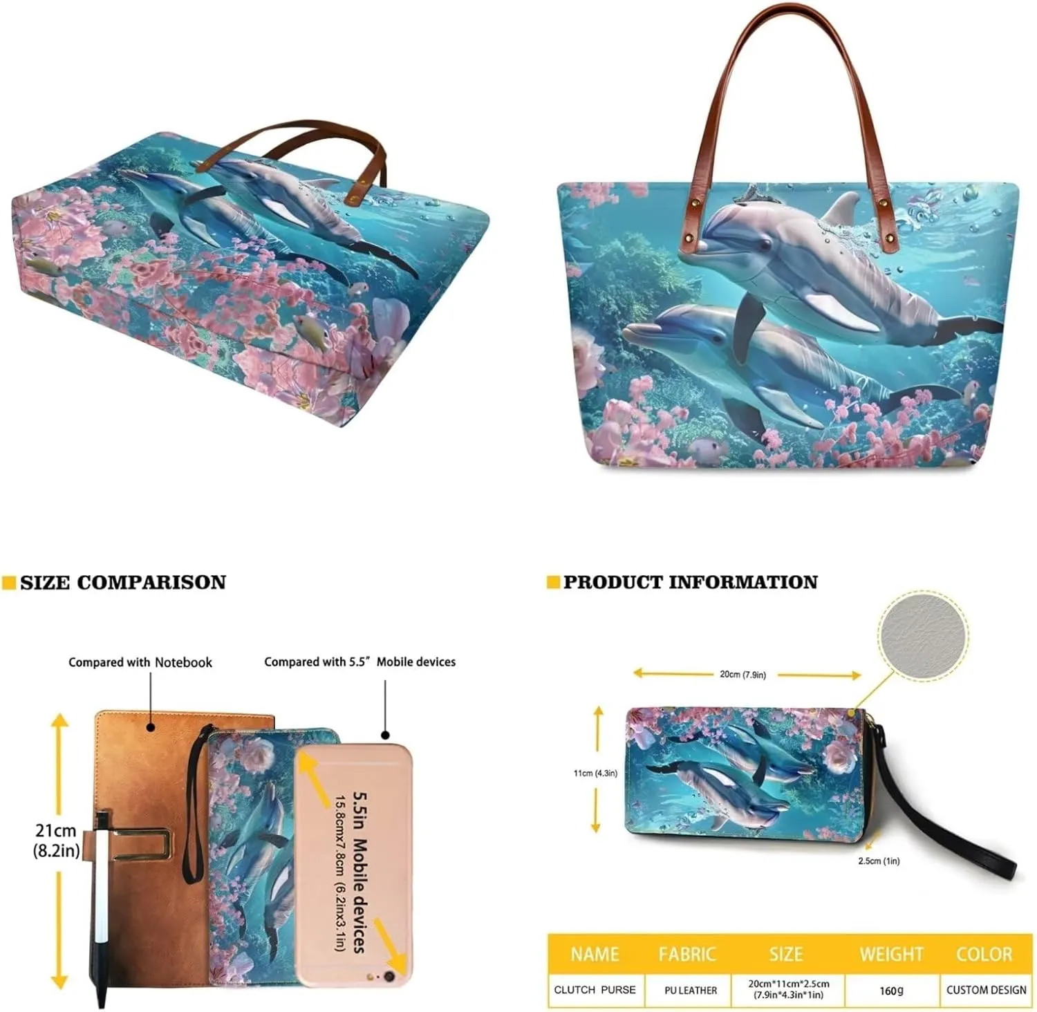 2 PCS Purse and Wallet Set for Women, Lightweight Large Top Handle Purse with PU Wallet for Work Party Shopping