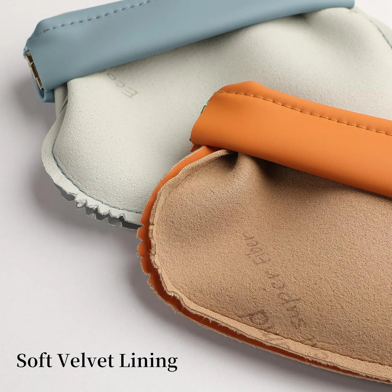 2 PCS Small Cosmetic Bag for Purse, Organosilicon Super Fiber Leather Mini Makeup Bag Coin Purse for Women, Snap Closure Travel Makeup Pouch for Lipstick Jewelry Key Change (Orange)