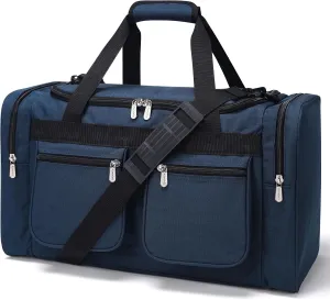 20 inch Duffle Bag for Men, Weekender Overnight Bag for Traveling (Navy)