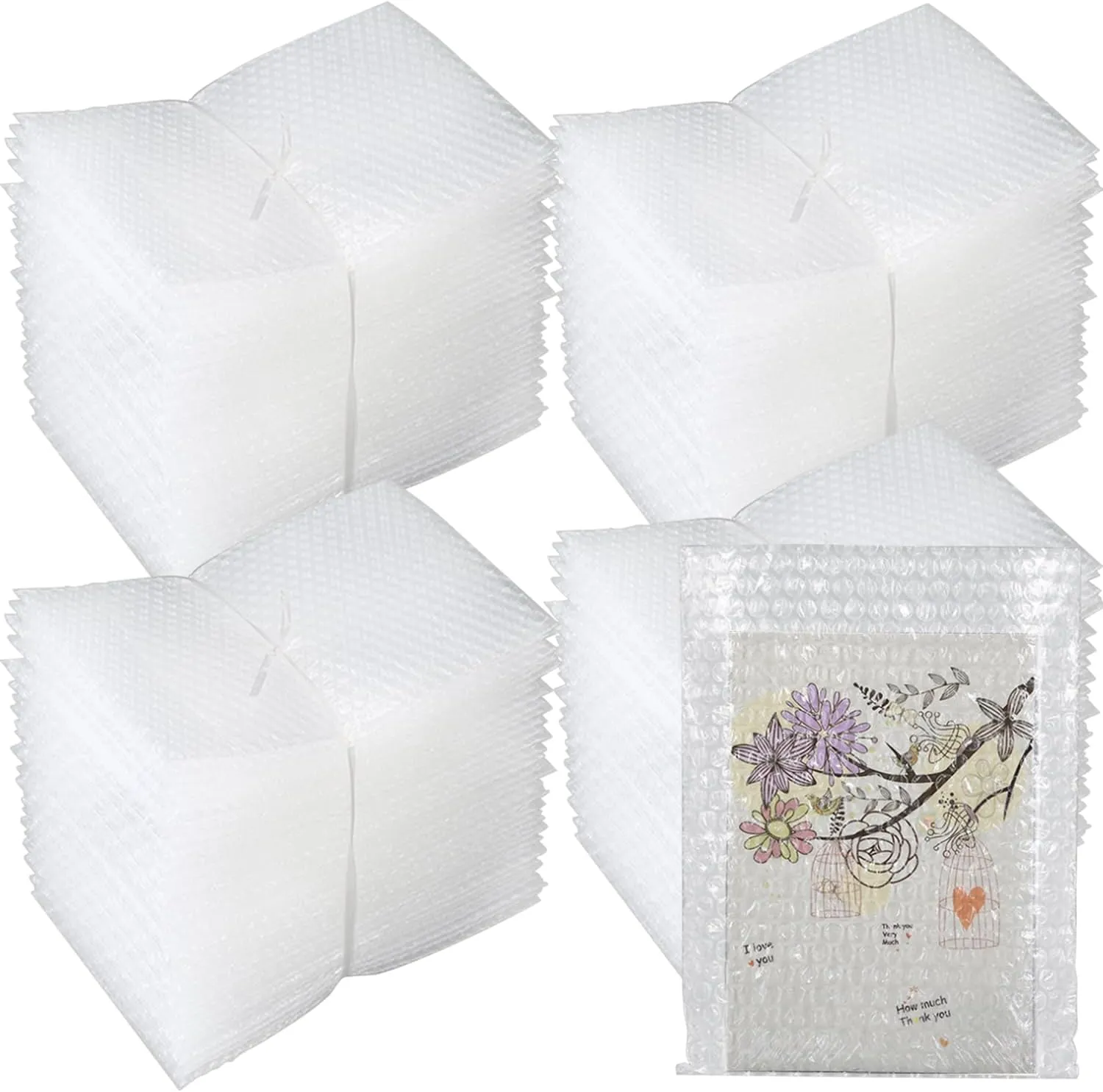 200Pcs Bubble Out Bags Pouches 5" x 6" Small Bubble Pouches Bag for Shipping, Double Walled Bubble Cushioning Bags for Packing, Moving, Shipping, and Storage