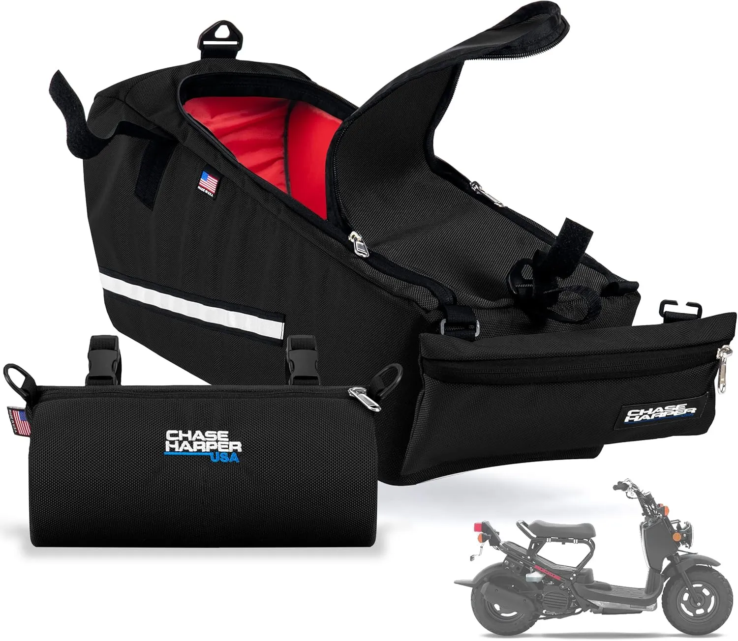 2020 Ruckus Value Pack - 5000 Under The Seat Bag and 105000 Barrel Bag Bundle - Compatible with All Honda Ruckus Model Years - Black Value Pack