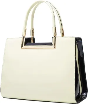 2024 Red Patent Leather Handbag Women Middle Aged Mom Top Handle Shoulder Bag Multi Pocket Design Commute