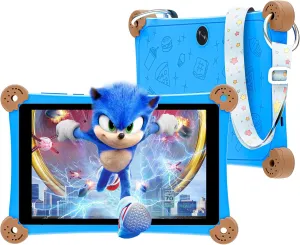 2025 Kids Tablet, 8 Inch Android Tablet for Kids 3-12 with KIDOZ Preinstalled, 6GB 32GB Storage, WiFi 6, Parental Control, Anti-Fall Design, Adjustable Strap Included, Great Gift for Kids