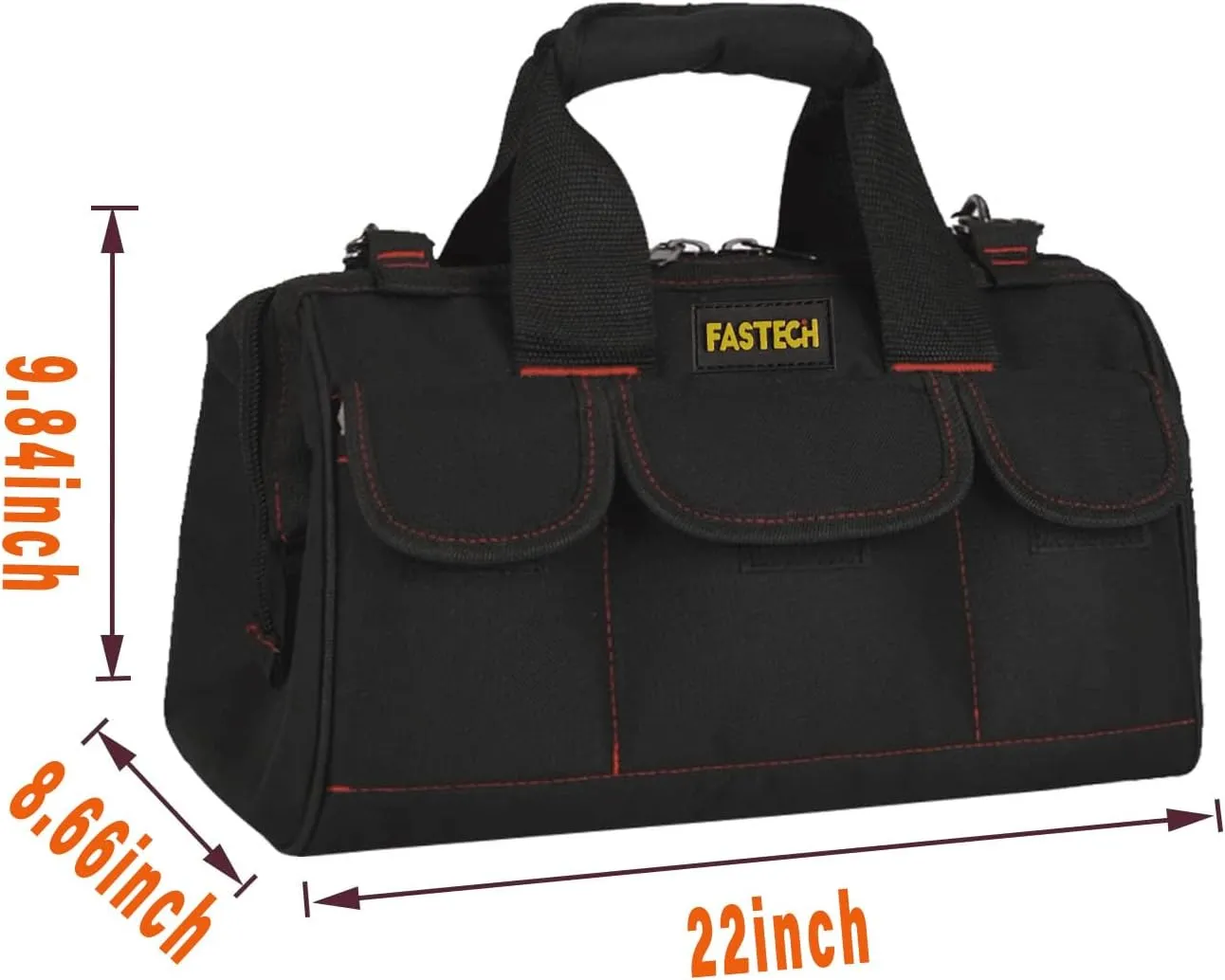 22-inch Heavy Duty Tools Bag With Wide Mouth For Tool Storage, Carrier and Organizer, Tote Bag for Men, Wide Mouth Tool Bag With Inside Pockets (22Inch)