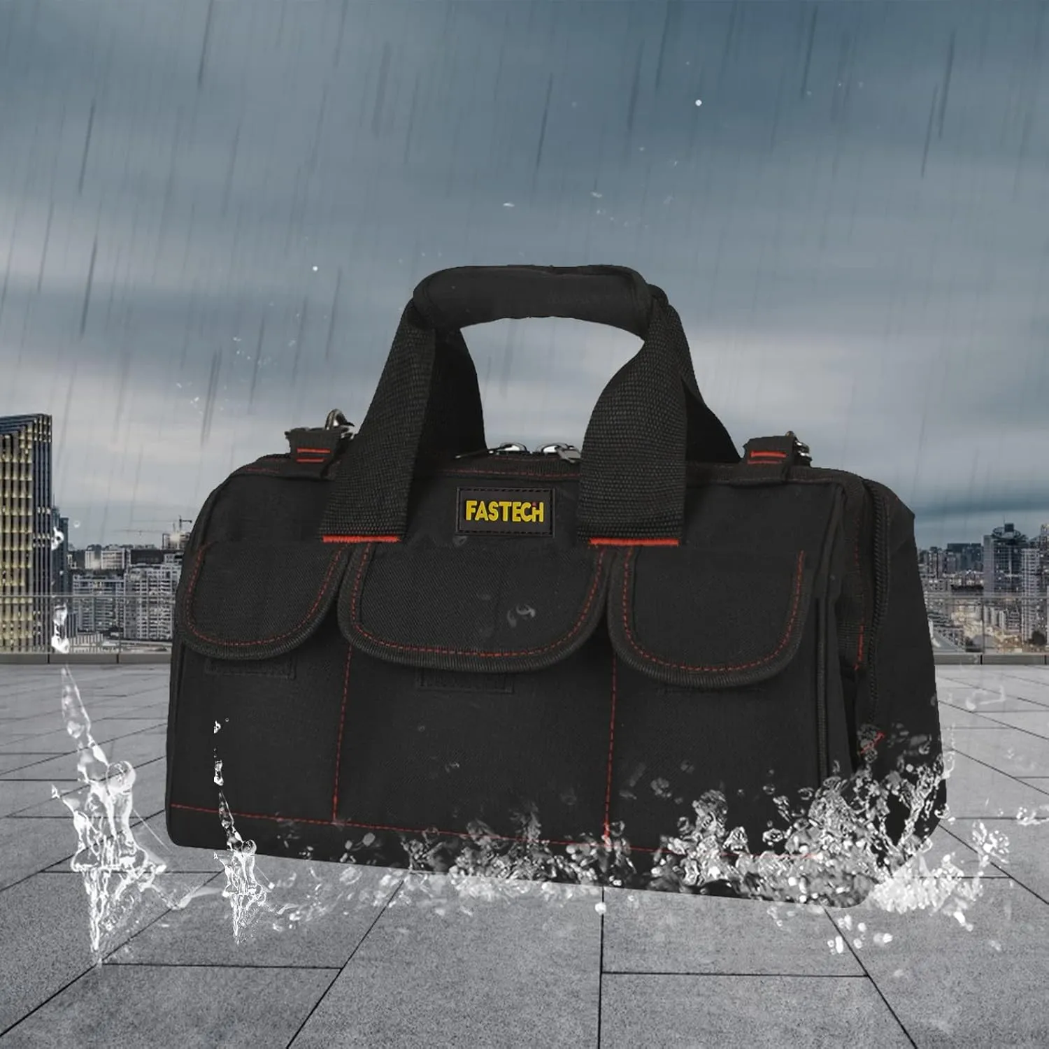 22-inch Heavy Duty Tools Bag With Wide Mouth For Tool Storage, Carrier and Organizer, Tote Bag for Men, Wide Mouth Tool Bag With Inside Pockets (22Inch)