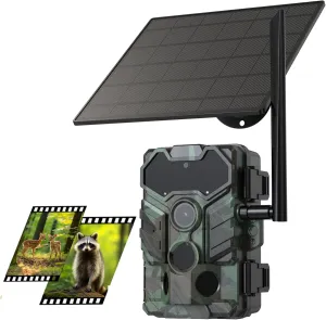 2K 32MP 4G LTE Cellular Trail Cameras with Night Vision Motion Activated Waterproof IP66, Solar Powered Deer Camera Built-in SIM Card, Hunting & Game Camera 0.2s Trigger Time (1 Pcs Style-E)