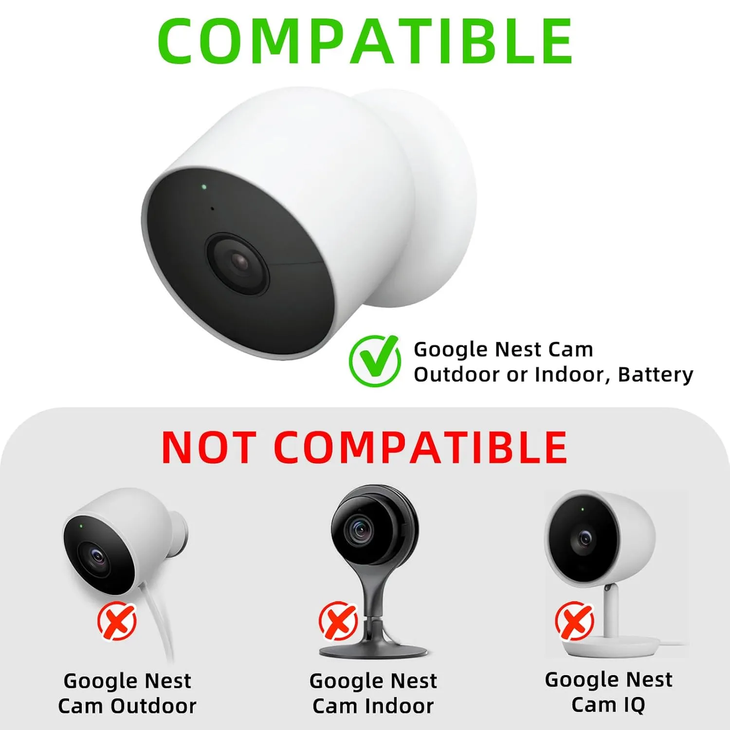 2Pack Power Cable for Google Nest Cam Outdoor or Indoor, Battery(2nd Generation) 16FT/5M Weatherproof Charging Cable with Adapter for Nest Cam (Battery), 5V 2A Outdoor Charger Cable