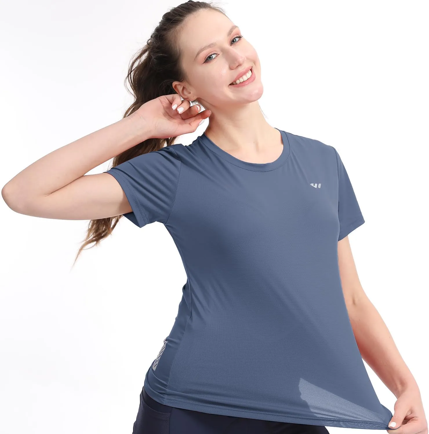 3-5 Pack Workout Shirts Women Running Quick Dry Crew Neck Gym Moisture Wicking T-Shirts Athletic Yoga Tee Top UPF 50 