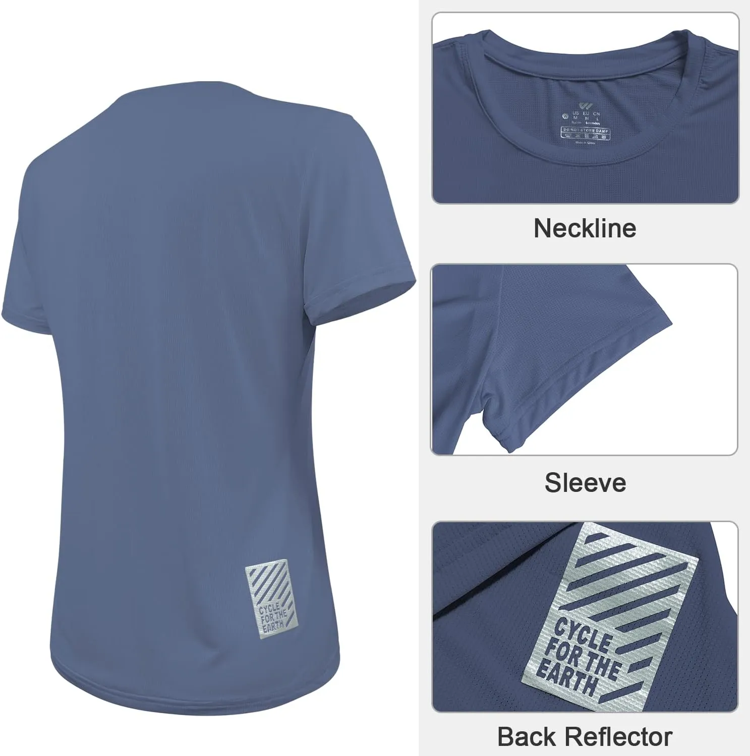 3-5 Pack Workout Shirts Women Running Quick Dry Crew Neck Gym Moisture Wicking T-Shirts Athletic Yoga Tee Top UPF 50 