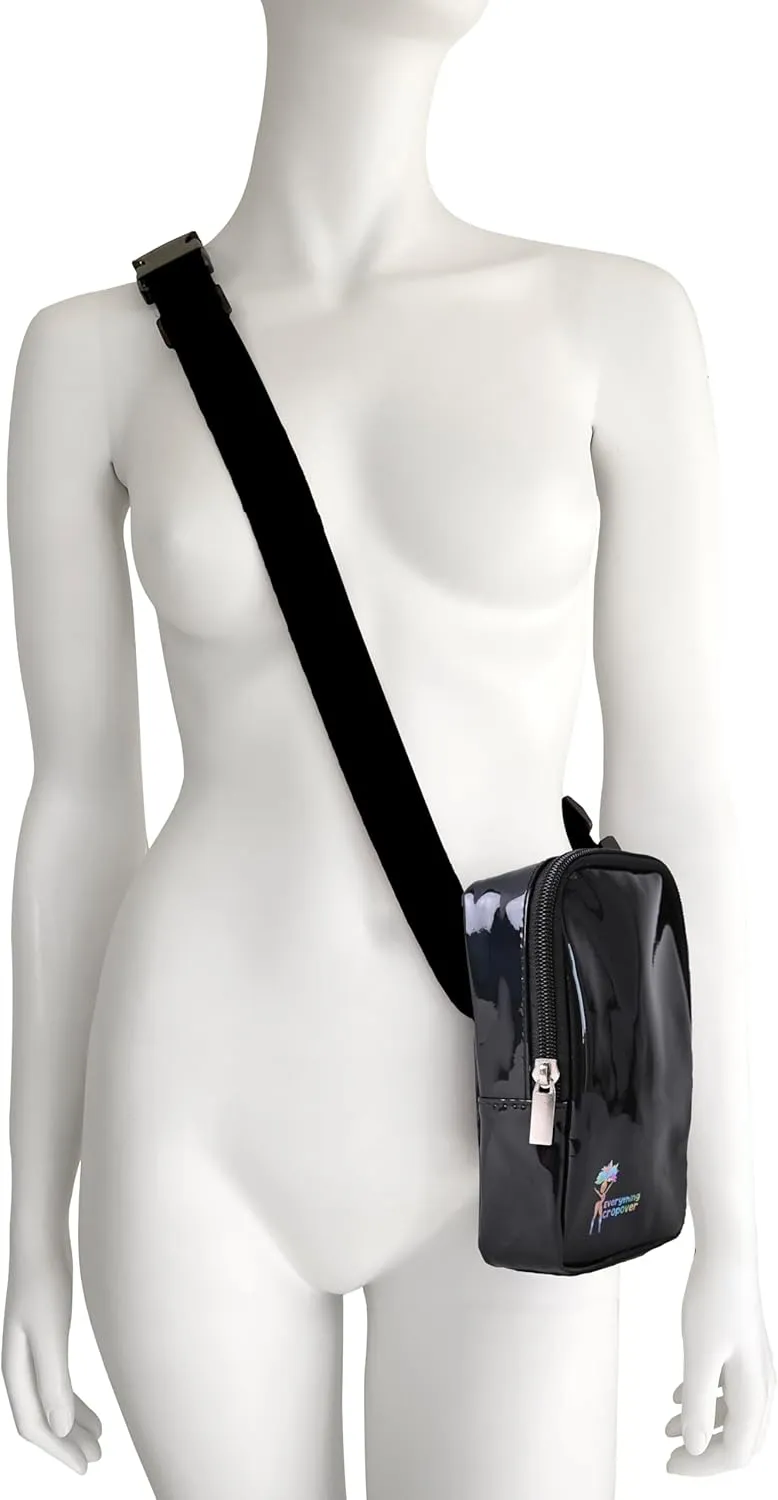 3-IN-1 Thigh Bag Fanny Pack Crossbody Bag | Carnival Leg Harness for Women | Holographic Waist Bag | Rave Leg Pack with Buckles | Black