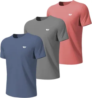 3 or 5 Pack Workout Shirts for Men Quick Dry Running T-Shirt Short Sleeves Moisture Wicking Crew Neck Tee Athletic Casual Top