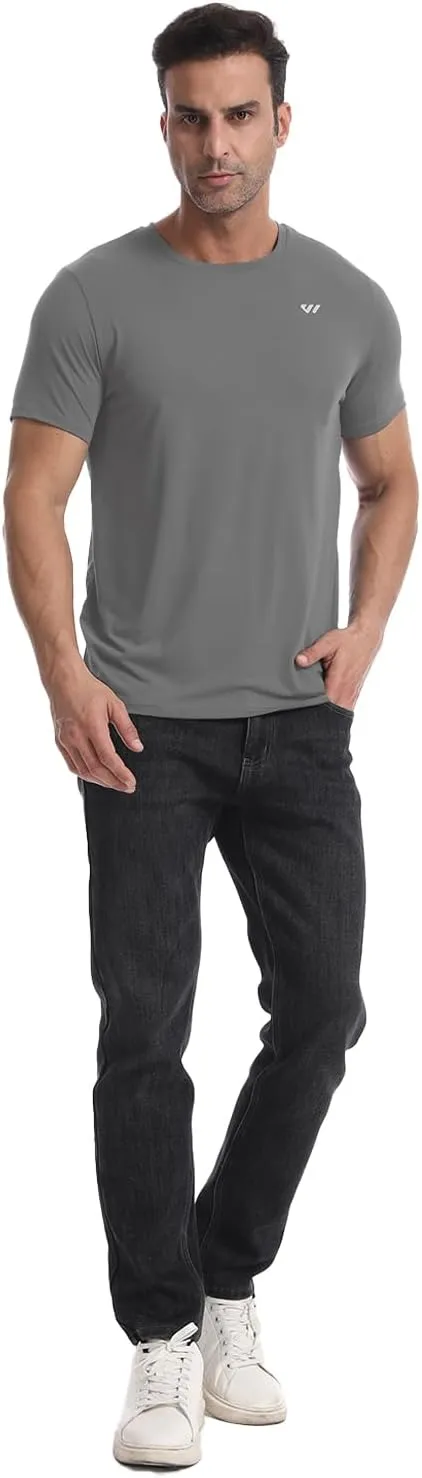 3 or 5 Pack Workout Shirts for Men Quick Dry Running T-Shirt Short Sleeves Moisture Wicking Crew Neck Tee Athletic Casual Top
