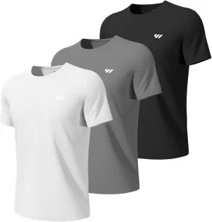 3 or 5 Pack Workout Shirts for Men Quick Dry Running T-Shirt Short Sleeves Moisture Wicking Crew Neck Tee Athletic Casual Top