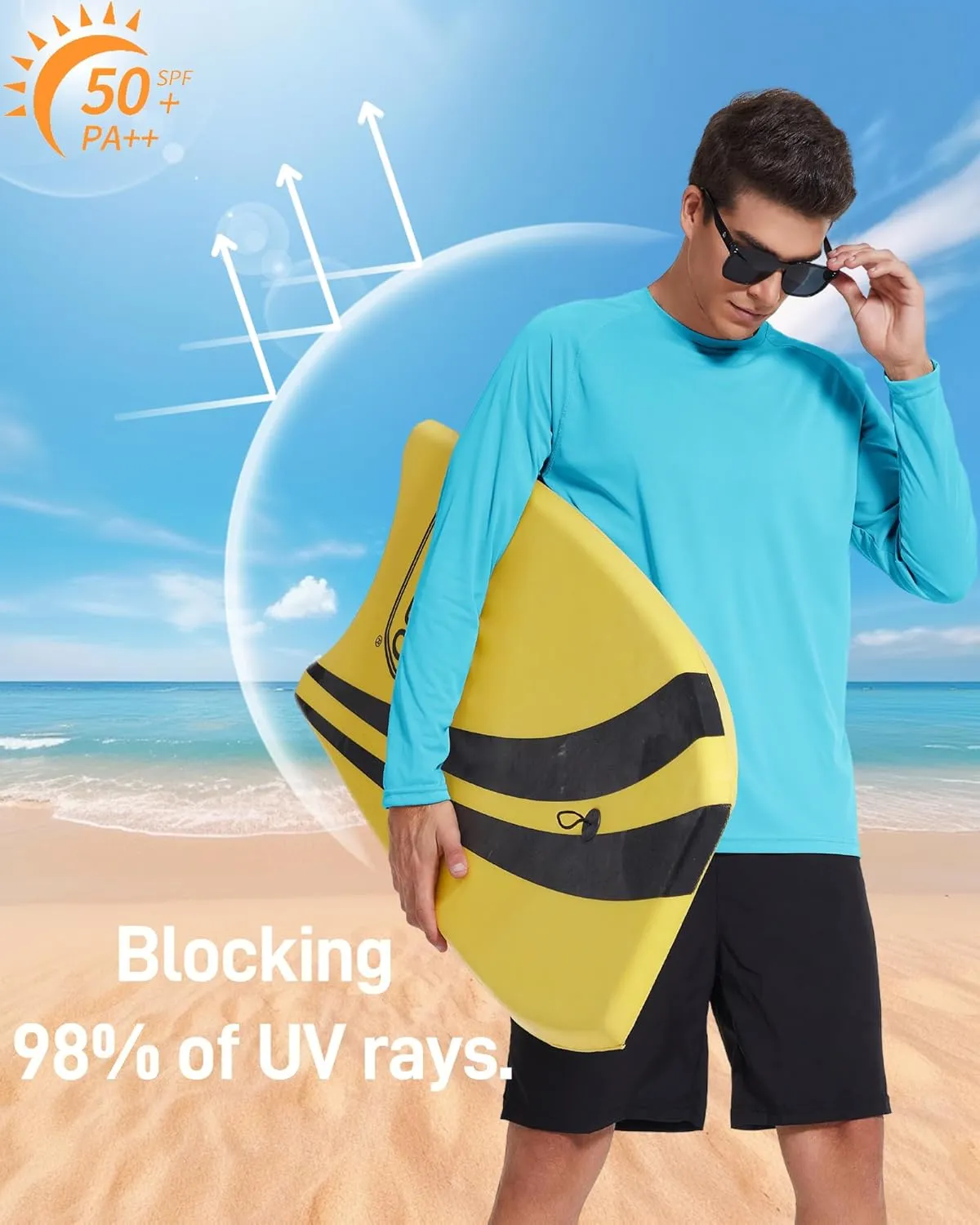 3 Pack Men's Rash Guard Shirts Long Sleeve UV SPF UPF 50  Sun Protection Shirts Swim Shirts Quick Dry Workout Hiking