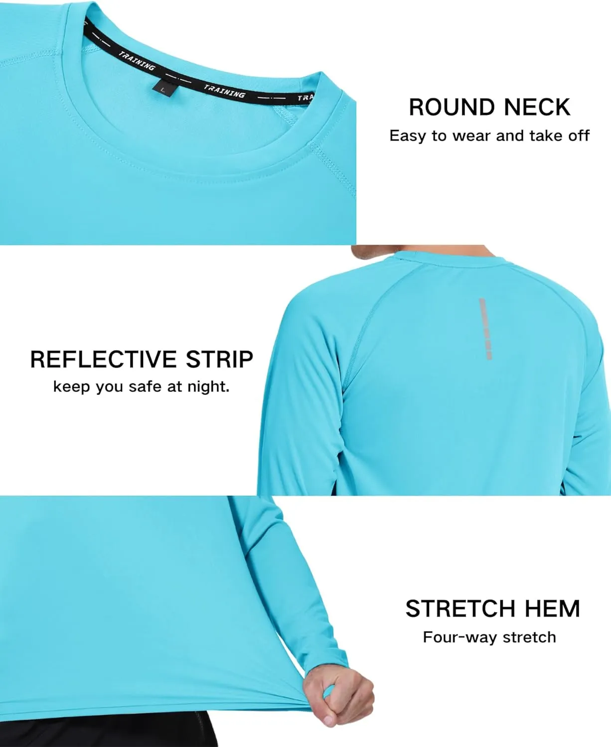 3 Pack Men's Rash Guard Shirts Long Sleeve UV SPF UPF 50  Sun Protection Shirts Swim Shirts Quick Dry Workout Hiking