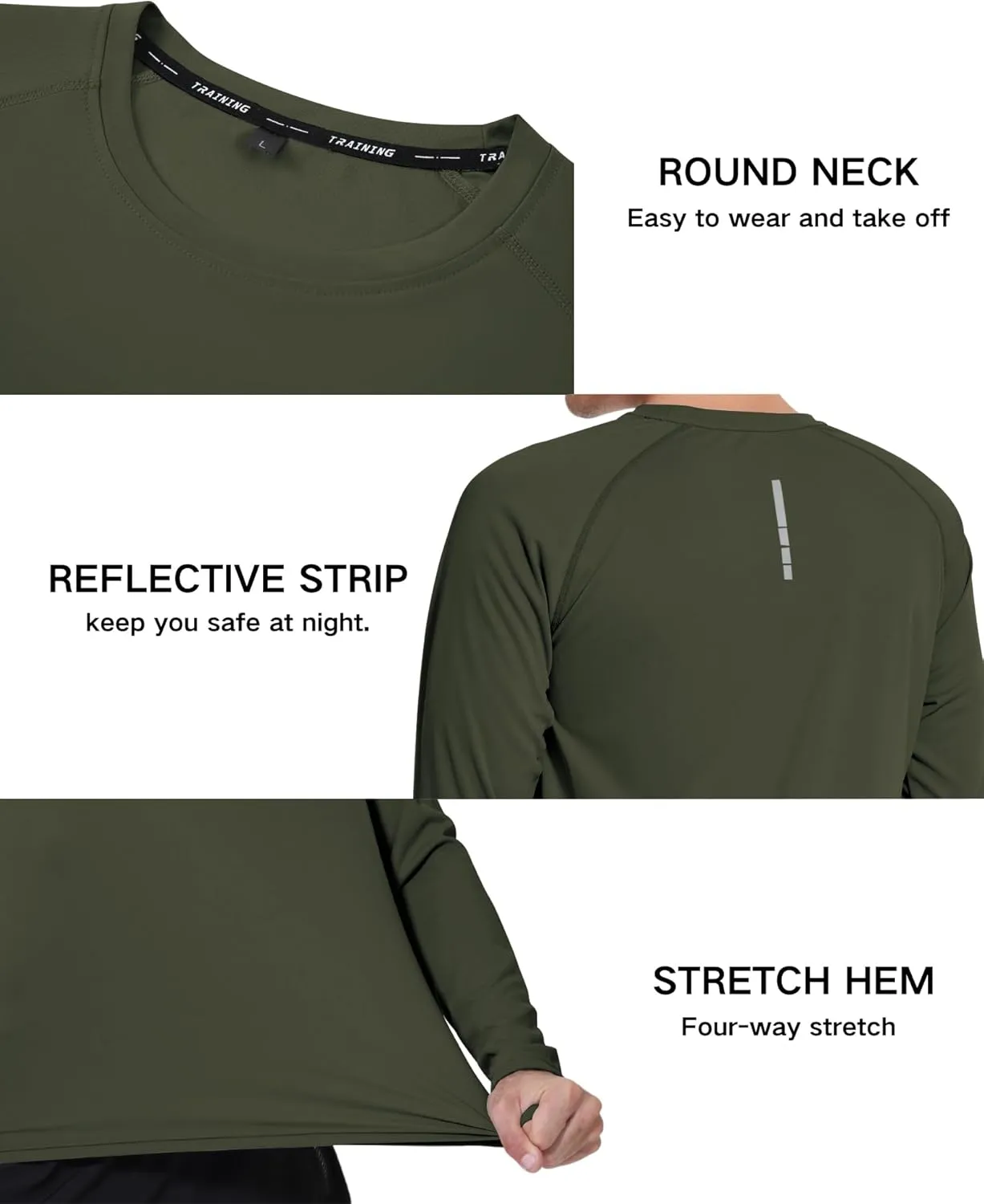3 Pack Men's Rash Guard Shirts Long Sleeve UV SPF UPF 50  Sun Protection Shirts Swim Shirts Quick Dry Workout Hiking