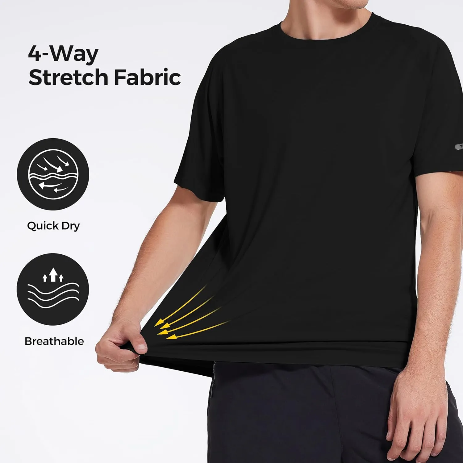 3 Pack Workout Shirts for Men Short Sleeve UPF 50  Sun Protection Tee Moisture Wicking Athletic Rash Guard T-Shirts Running
