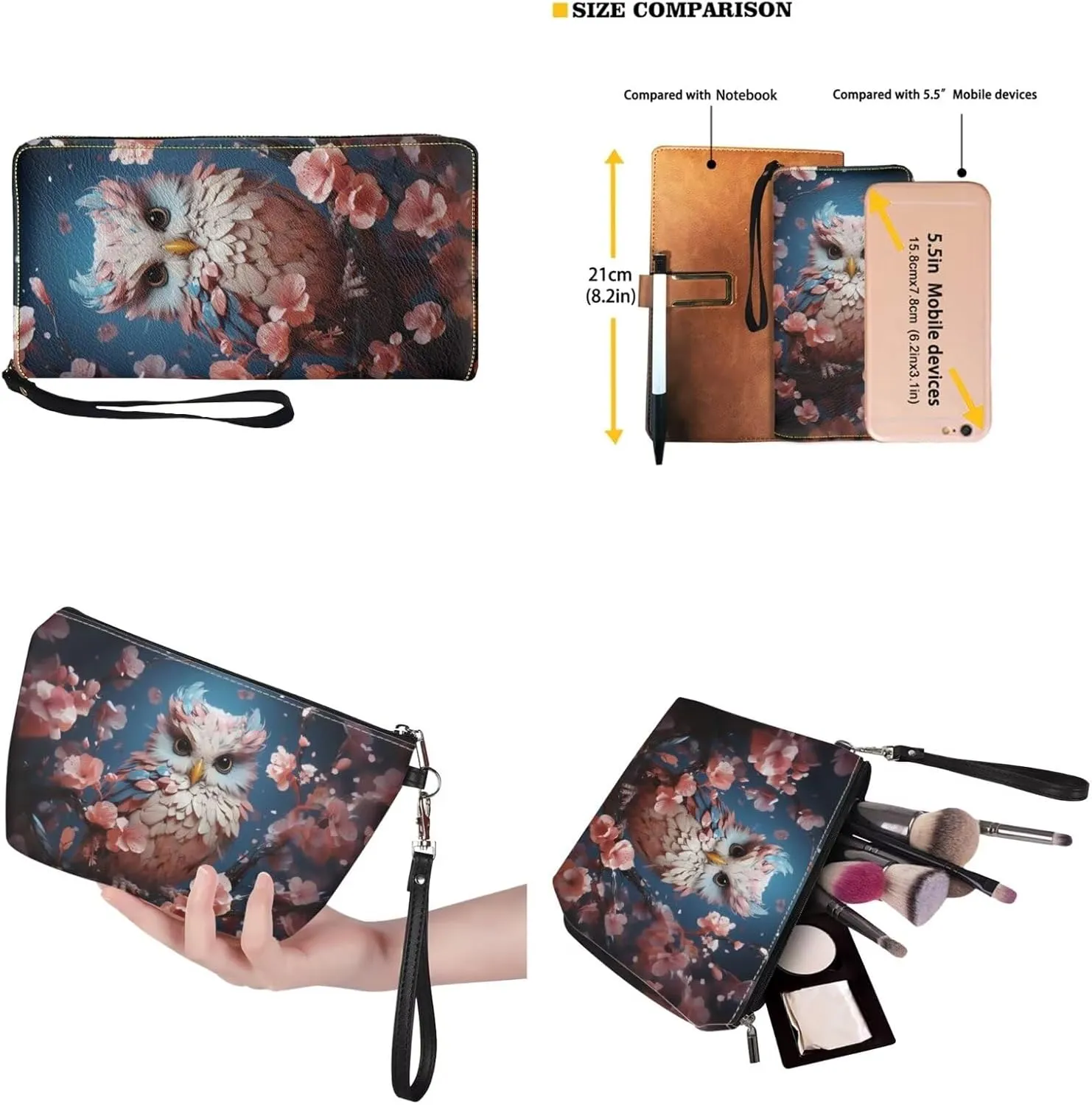 3 PCS Top Handle Tote Shoulder Bag for Women, Large Casual Handbag with Matching Wallet Cosmetic Case
