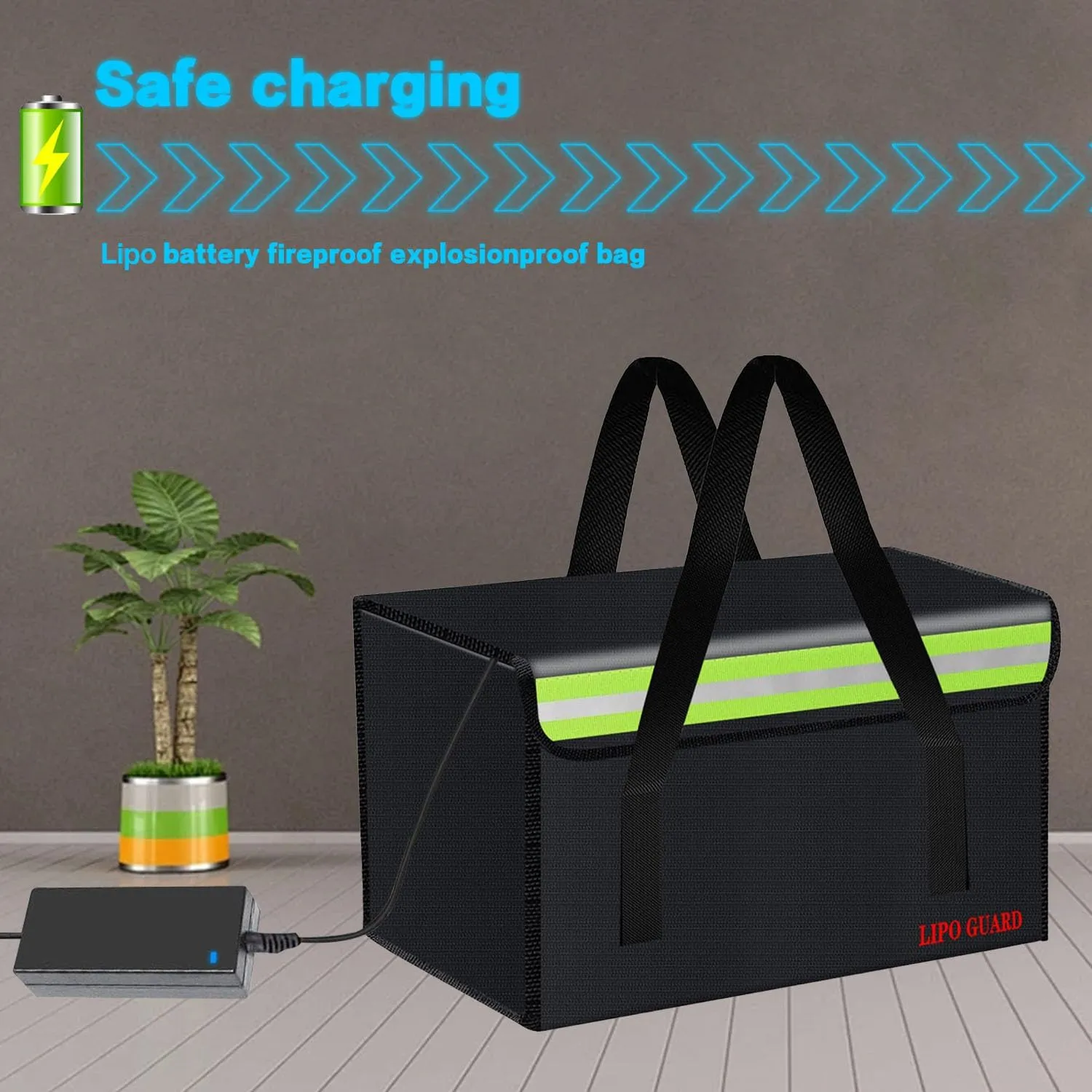 360 * 250 * 200mm Ebike Battery Safe Bag Lipo Fireproof Bag Large Capatity for Lipo Pack Storage Charging Transport,Home Office Travel Battery Safe Storage Pouch