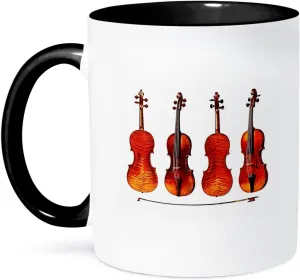3dRose mug_62210_4 "The Great Stradivarius Violins" Two Tone Black Mug, 11 oz, Multicolor