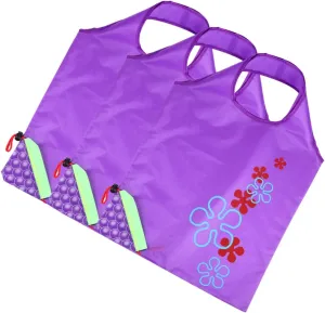 3Pcs Foldable Reusable Grocery Bags Portable Shopping Handbags for Everyday Use Lightweight Storage Pouches with Exquisite Design