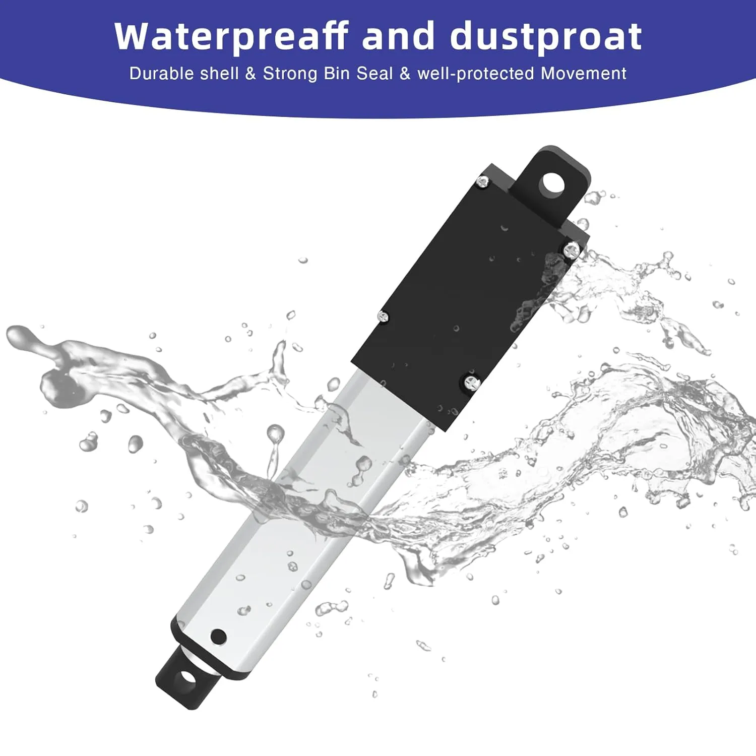 4 Inch 4.5lbs Mini Stroke 12V 4.5lbs Electric Linear Actuator 1.2"/sec Linear Motion Actuator with Brackets for Cabinets, Robotics, Home Automation, Window Opener(20N, 100mm)