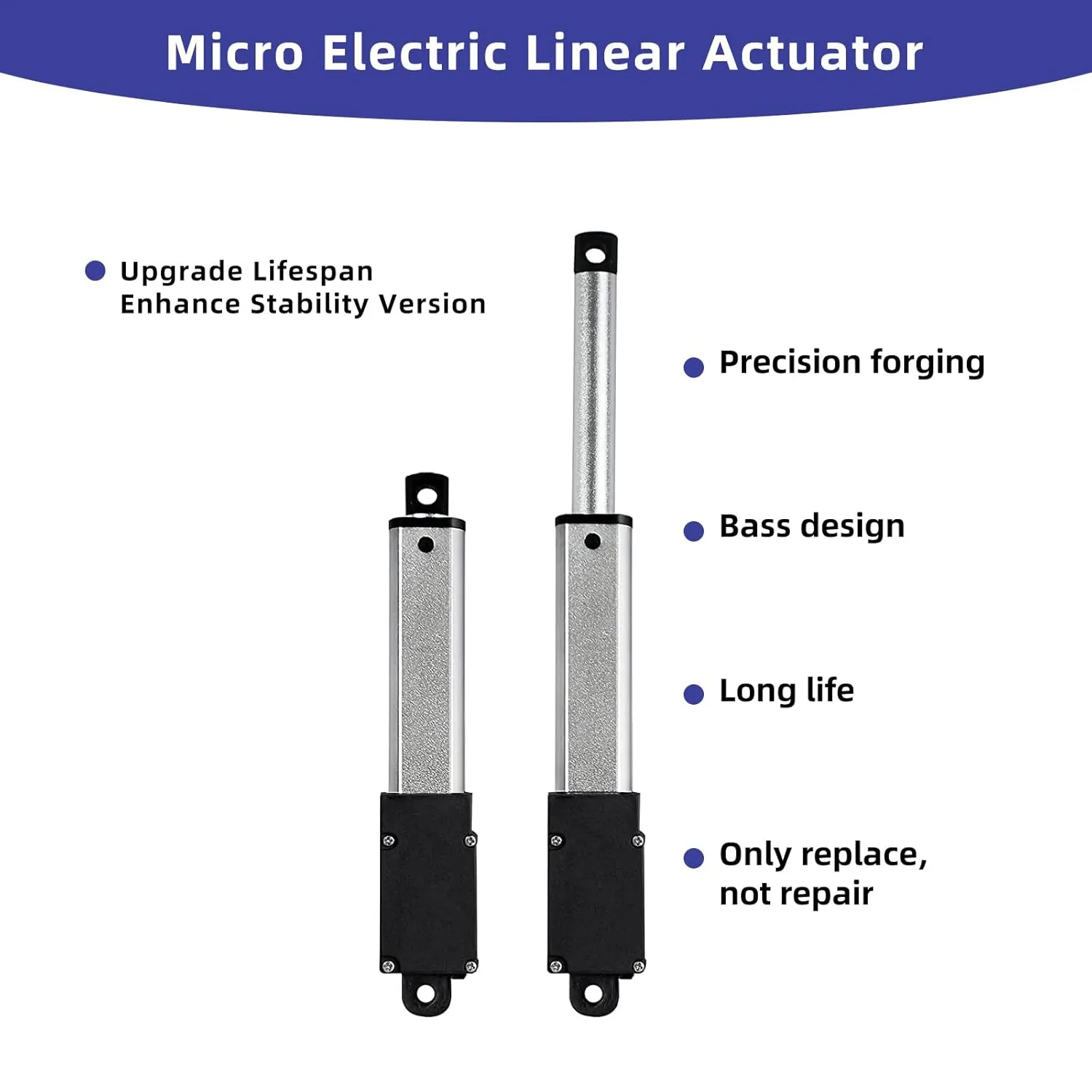 4 Inch 4.5lbs Mini Stroke 12V 4.5lbs Electric Linear Actuator 1.2"/sec Linear Motion Actuator with Brackets for Cabinets, Robotics, Home Automation, Window Opener(20N, 100mm)