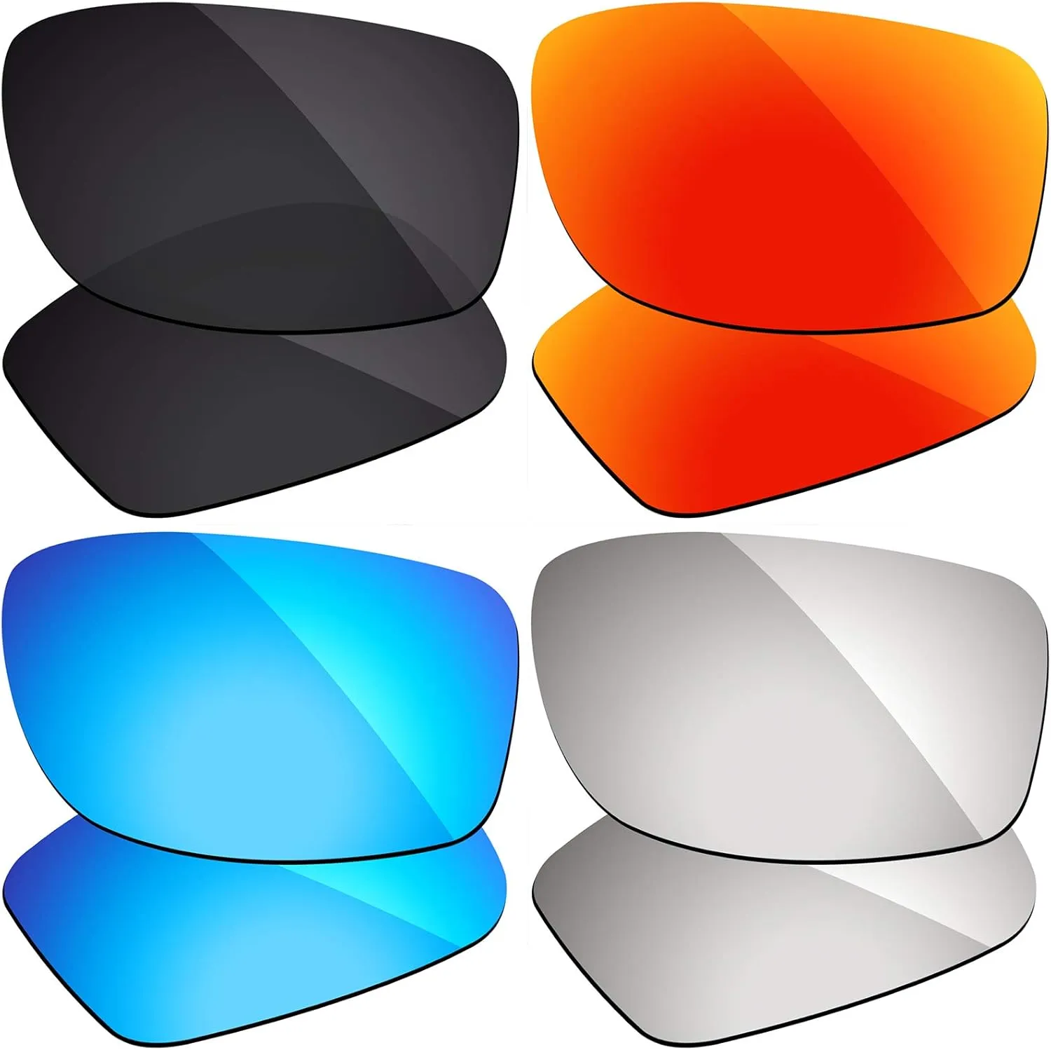 4 Pairs of Polarized Lenses Replacement Compatible with Oakley Fives Squared Sunglasses - Combo Pack
