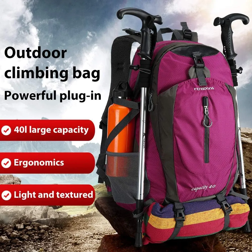 40L Waterproof Lightweight Hiking,Camping,Travel Backpack for Men Women