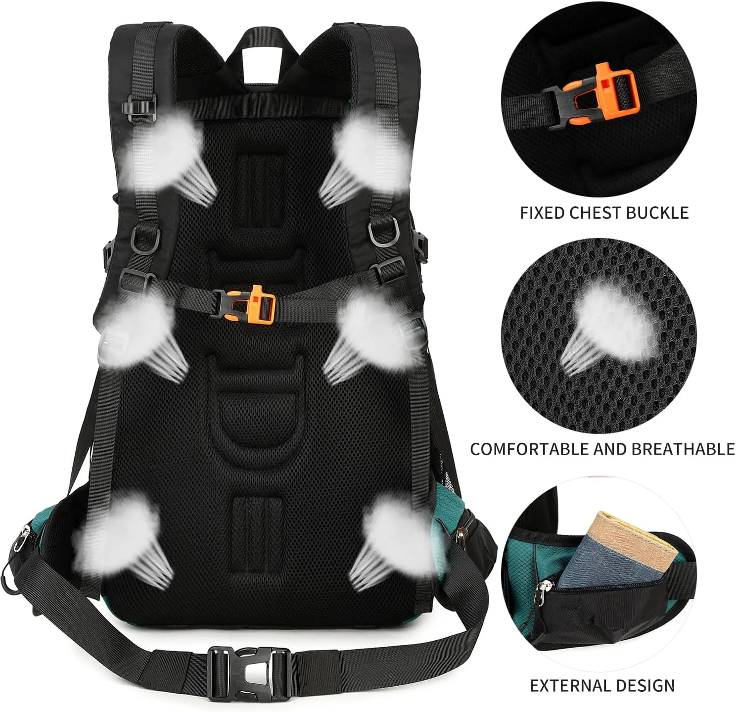 40L Waterproof Lightweight Hiking,Camping,Travel Backpack for Men Women